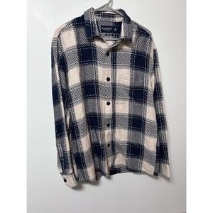 Abercrombie & Fitch Flannel Shirt Mens Size M Soft AF Blue Plaid Long Sleeve